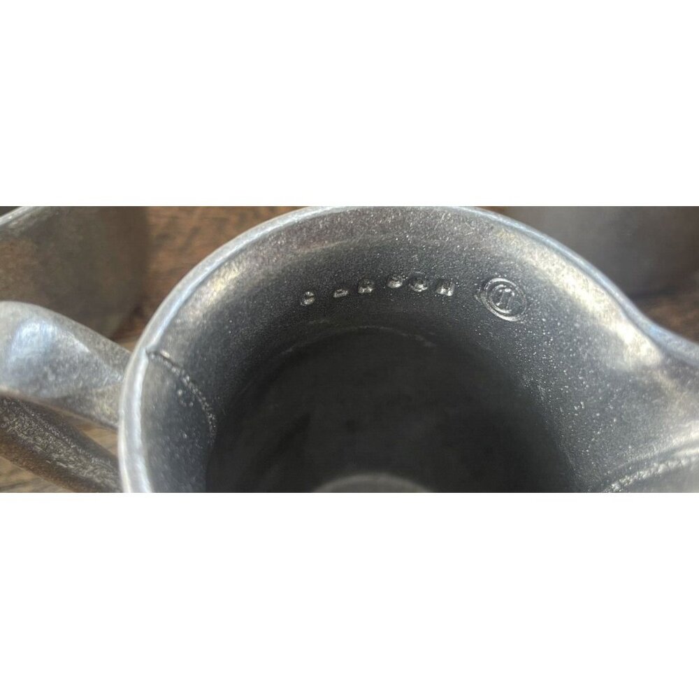 Vintage Carson Freeport PA Pennsylvania Pewter Creamer & 4 Pewter Cups Lot - Picture 10 of 14